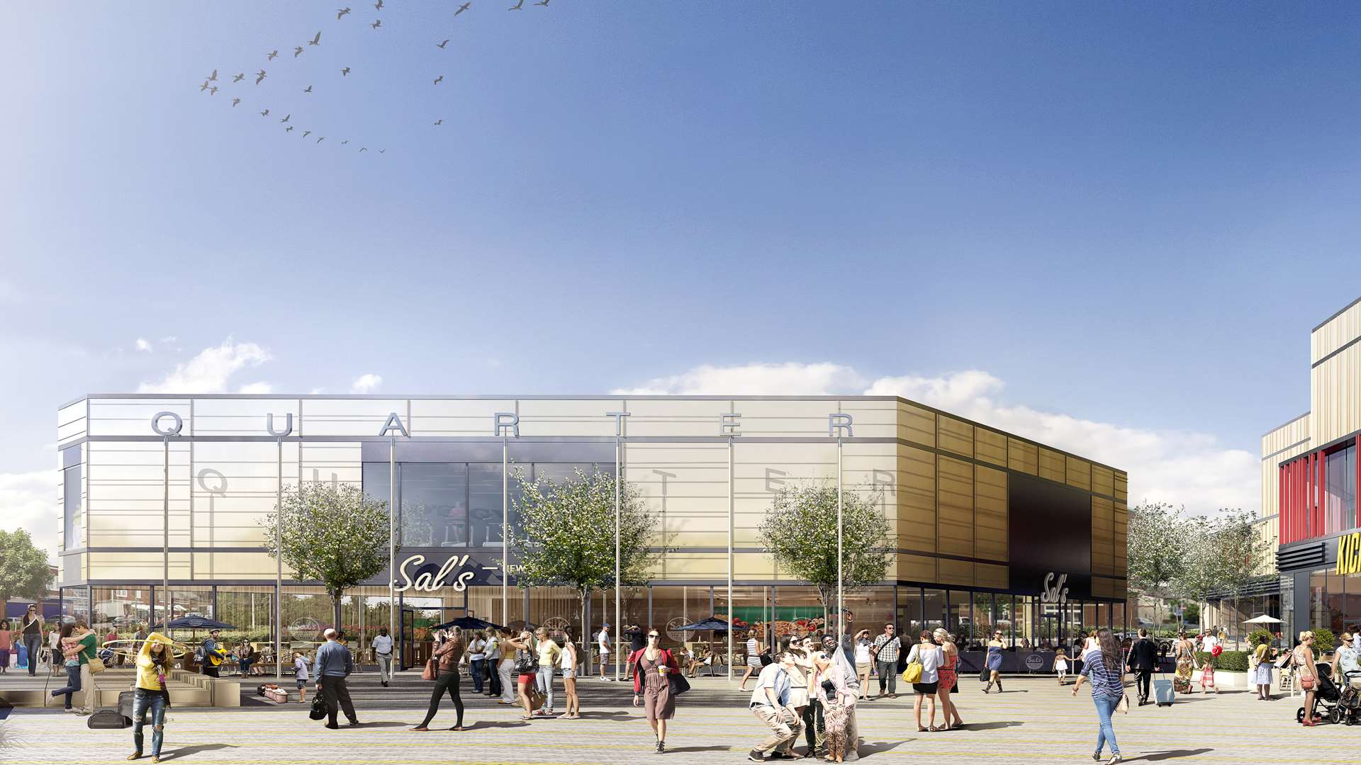 Artists' impression of the leisure quarter in the Spirit of Sittingbourne development, one of numerous commercial property ventures beginning construction soon