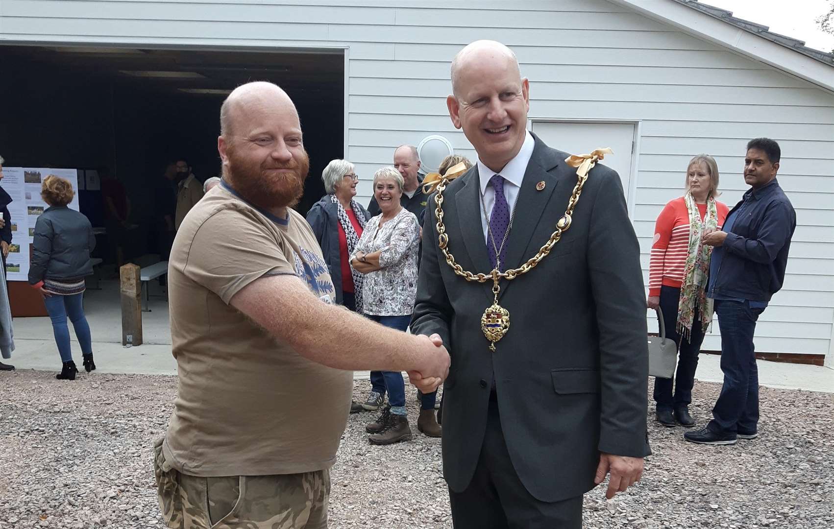 The chairman of Tovil Parish Council, Cllr Lloyd Porter, with the Mayor, Dave Naghi
