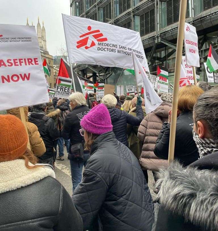 One of many protests calling for a ceasefire in Gaza