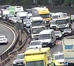 The M25 was closed after a crash involving a lorry Picture: Bridget Arnold
