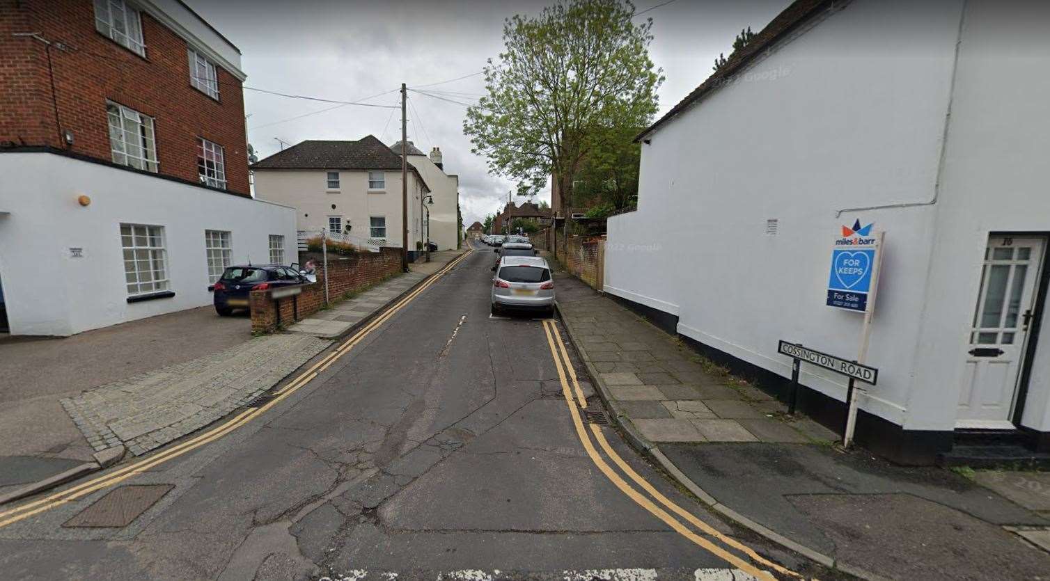 The woman was attacked in Cossington Road, Canterbury. Picture: Google