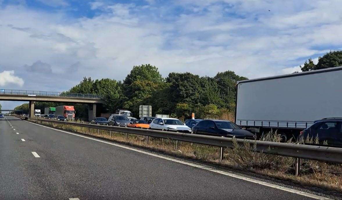 Traffic is building on the M2 following a crash