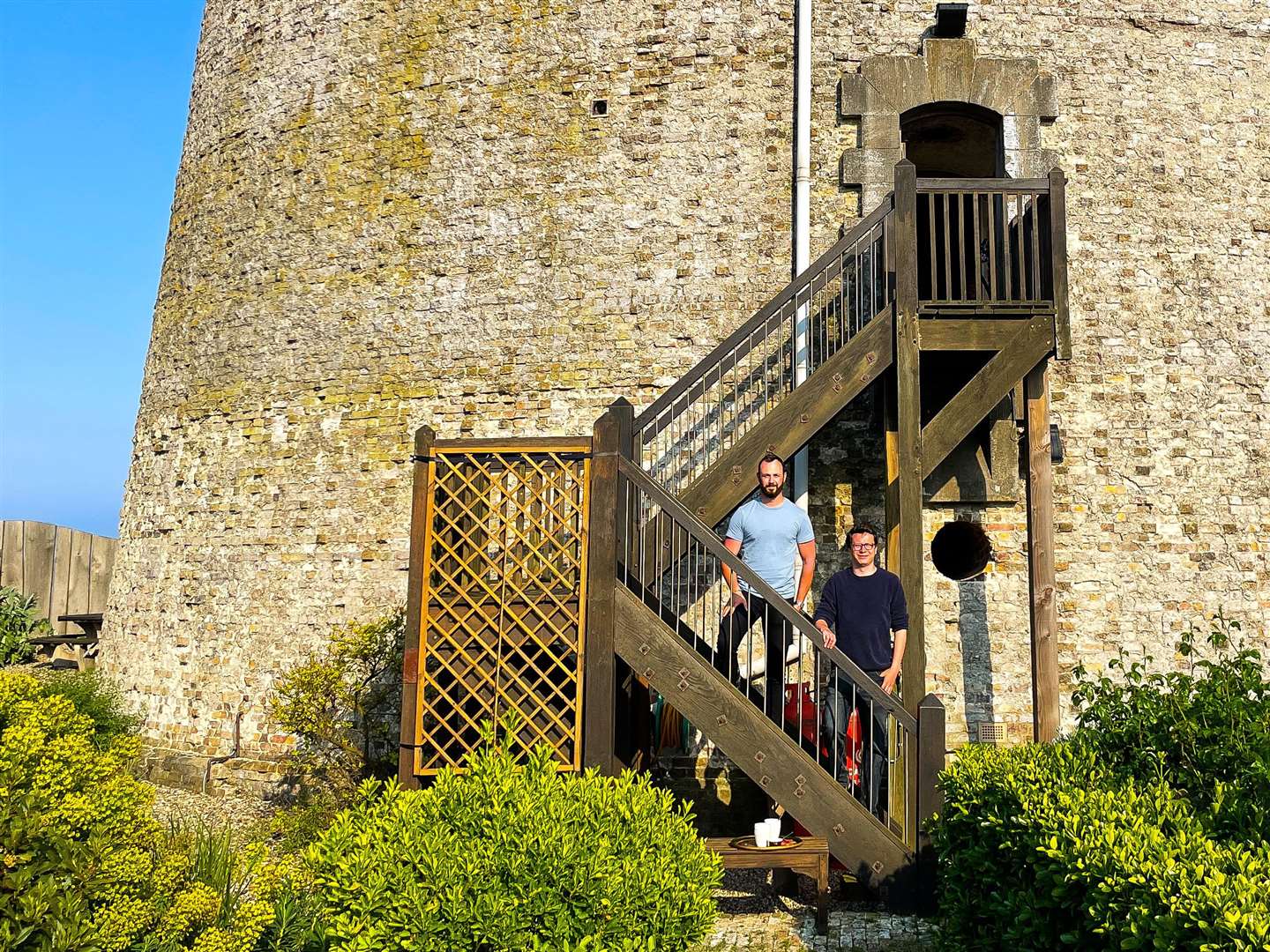 Daniel (left) and James on their trip exploring the Martello Towers. All pictures: Daniel Falvey