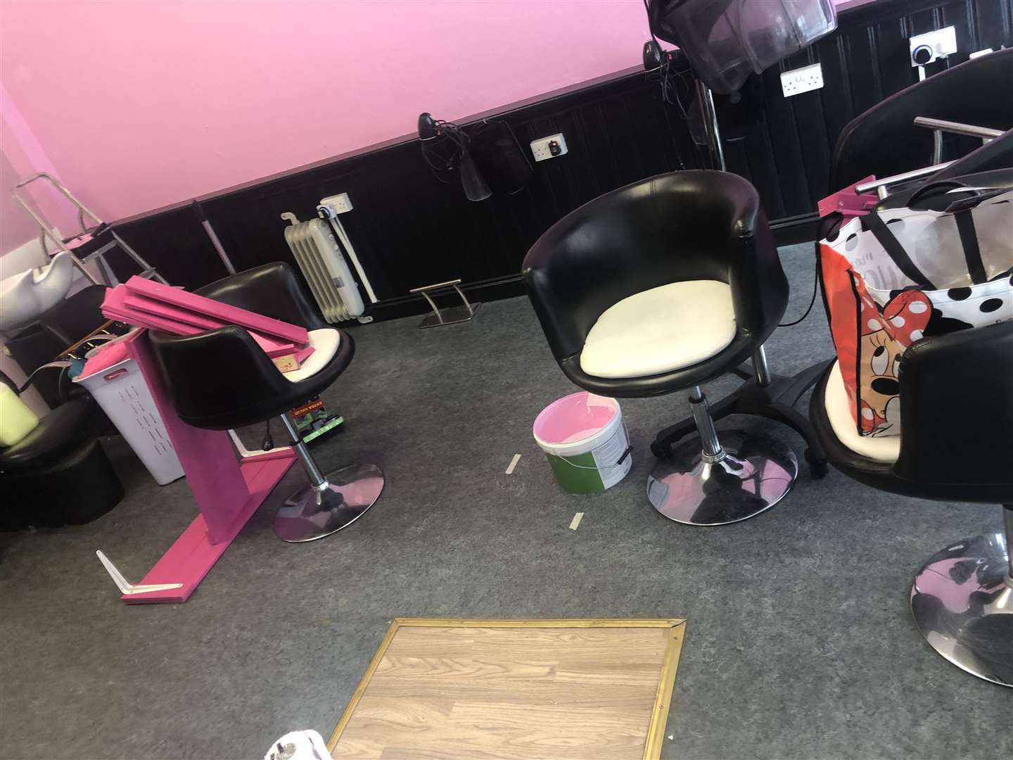 The owners of Xtreme Hair and Beauty in Hythe have started working on the store for when they can re-open again in the future. All pictures: Beth Middleton