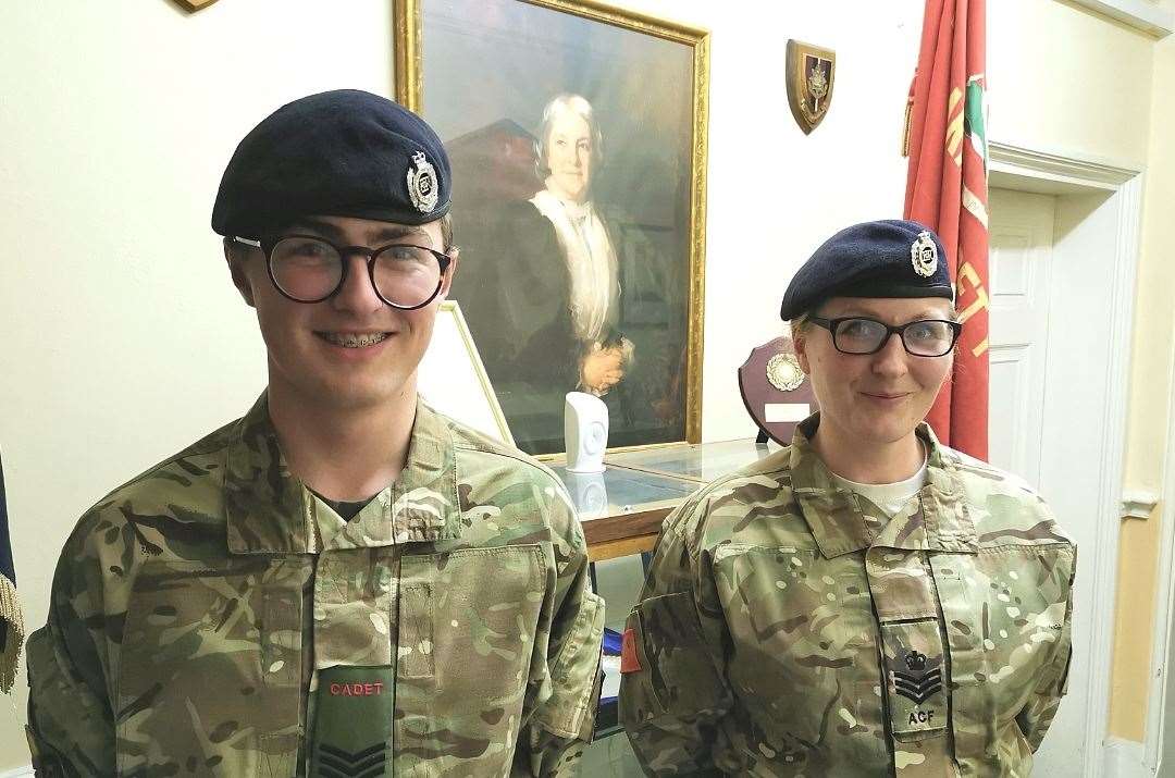 The mother and son are both part of the Army Cadets