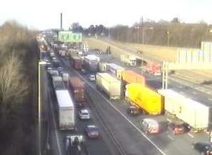 There is major congestion on route to the Dartford Crossing. Picture: KCC Highways