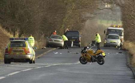 Police at the scene of the tragedy near Maidstone. Picture: JOHN WARDLEY