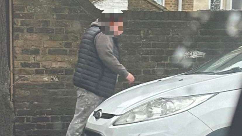 The man suspected of letting down car tyres along Clarence Row, Sheerness