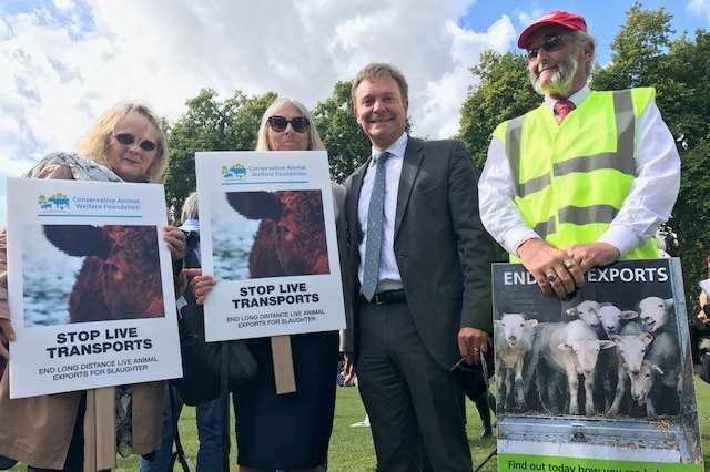Craig Mackinlay at the live animal exports meeting in Parliament Square last month