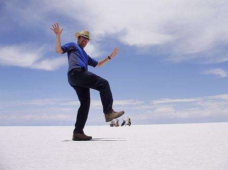 Luke gains perspective on the Bolivian saltflats