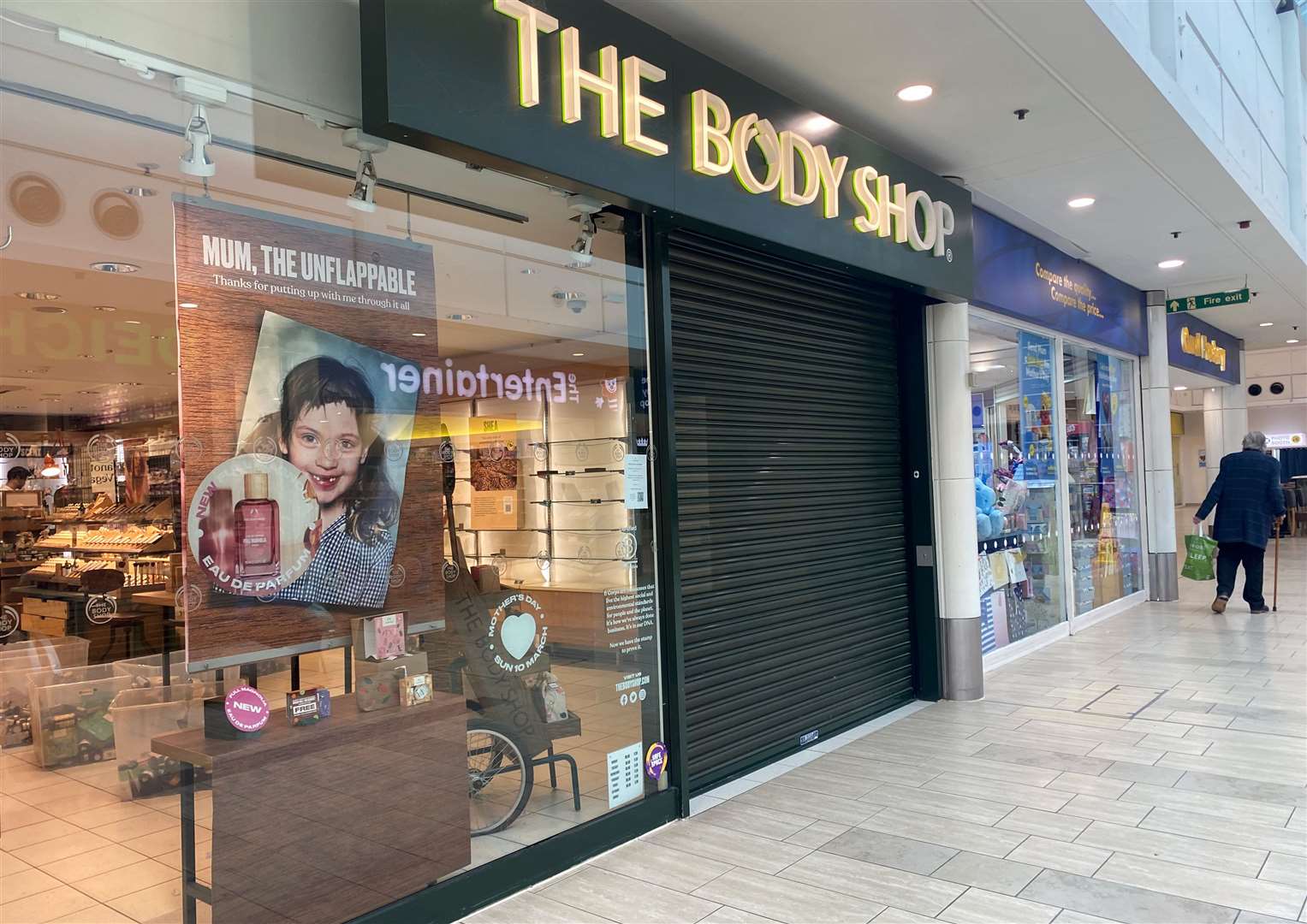 The Body Shop in Ashford’s County Square shopping centre has also shut