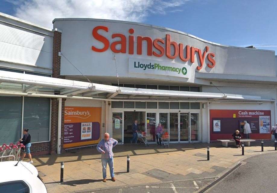 The incident happened at the Sainsbury's store next to the Priory Shopping Centre. Image Credit: Google Earth