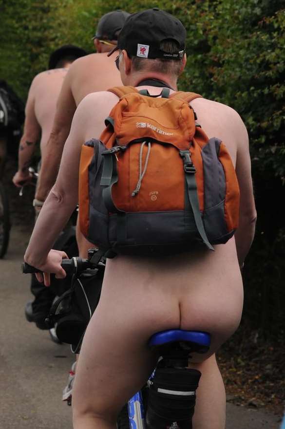 A naked bike ride in Canterbury to raise awareness of the planet's dependency on oil