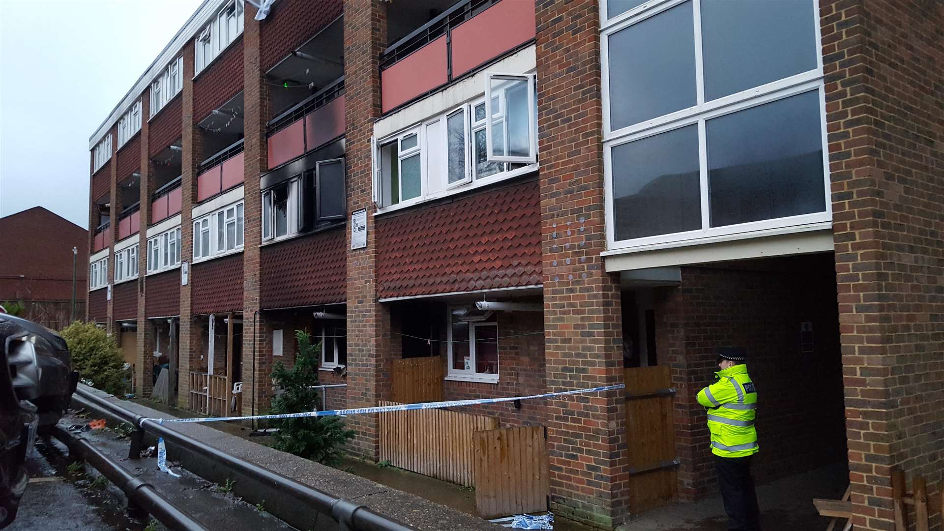 Police cordoned off the block yesterday to begin investigations into the cause of the fire