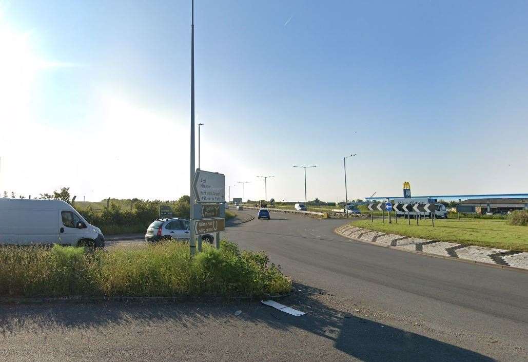 A cyclist was struck by a white Ford Kuga at Minster roundabout. Picture: Google Street View