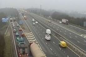 Delays on the M20 after a serious crash. Picture: Highways Agency