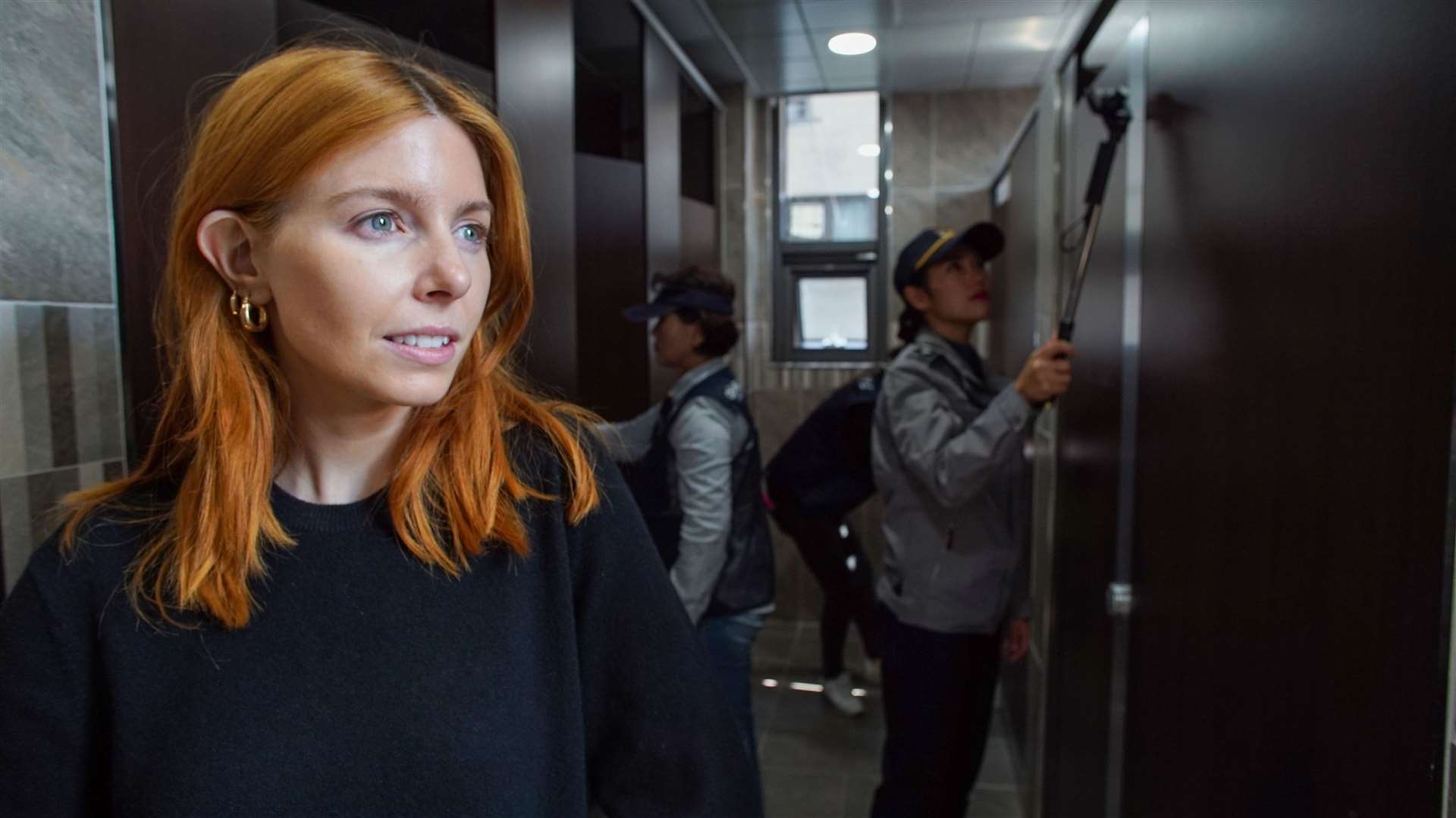 Stacey Dooley joins Seoul’s Safety Sheriffs as they scan public toilets for spycams Picture: Milk & Honey Productions Ltd - Photographer: S. Buonajuti