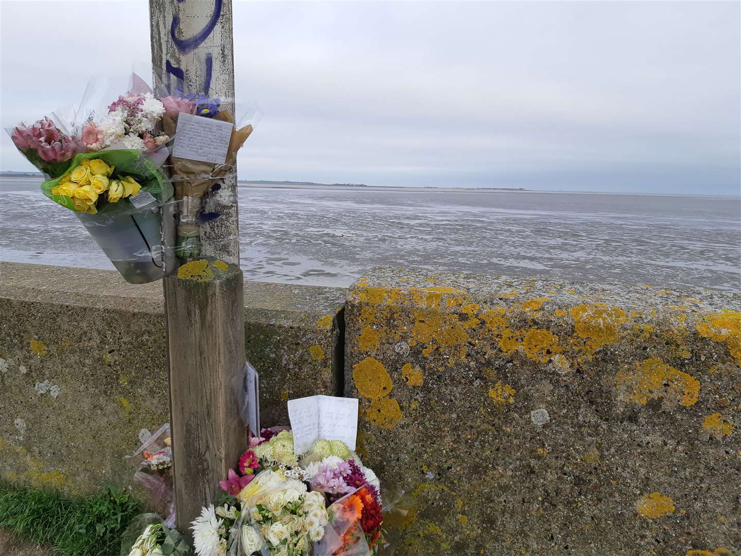 Tributes to Mrs Harrison were left at the scene