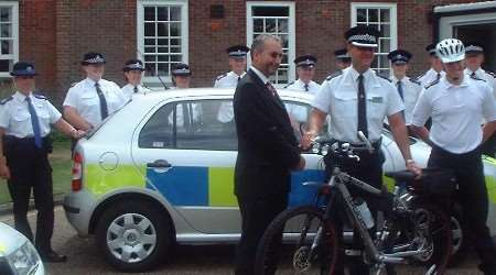 Officers take delivery of their new transport at Police HQ