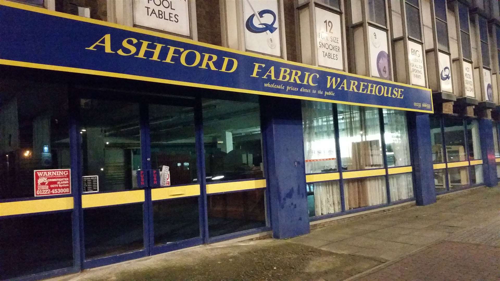 Ashford Fabric Warehouse closed in 2015