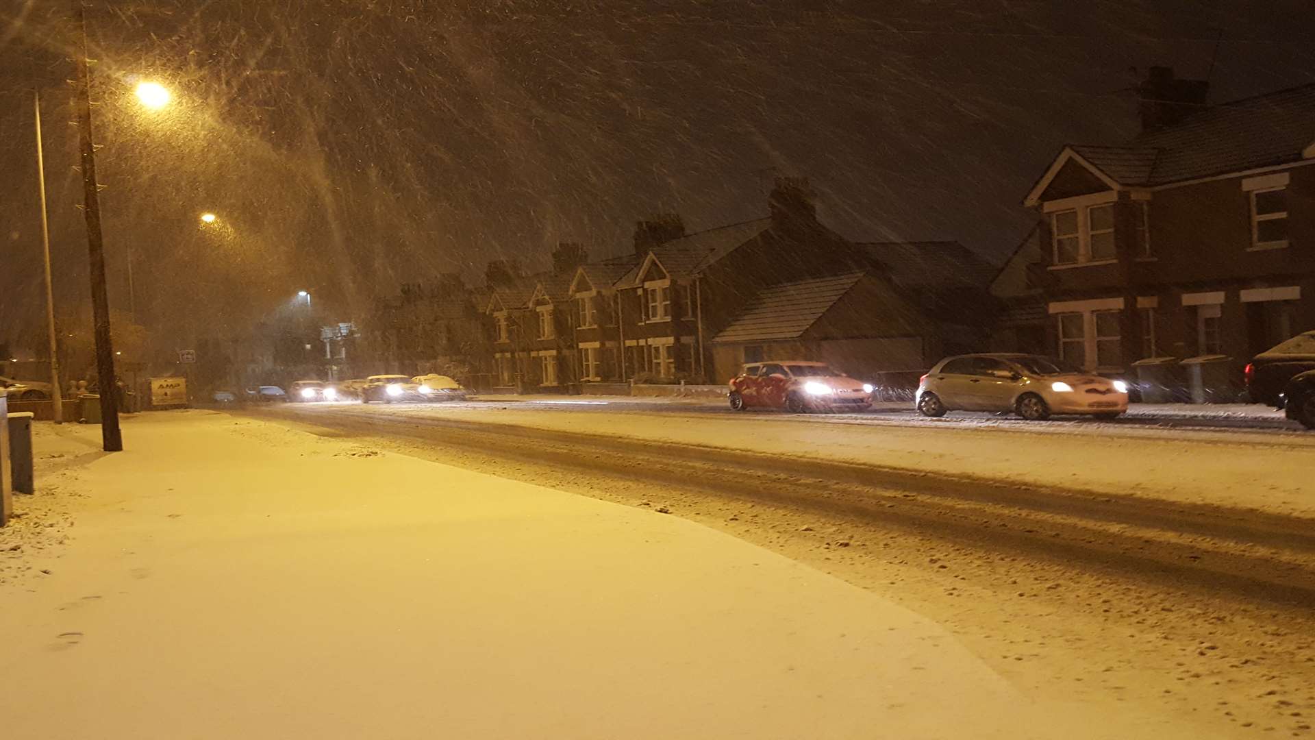 Snow in Canterbury Road, Sittingbourne. Picture: Matt Ramsden