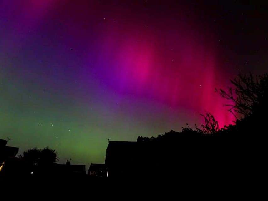Rainbow colours in the Northern Lights above Ramsgate, Kent. Picture: Tom Luckett