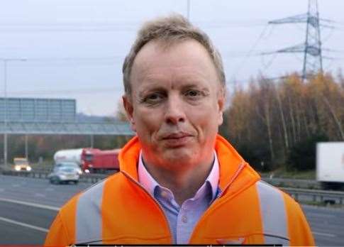 Matt Palmer, executive director for the Lower Thames Crossing, admitted current congestion levels at the Dartford Crossing would return in 30 years after the new £8bn tunnel is built. Picture: Highways England/YouTube