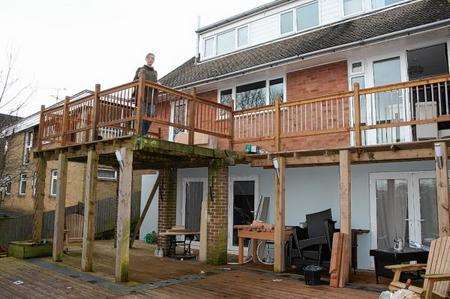 Nicola Beadle on the balcony and decking at her home in The Ridgeway, Chatham