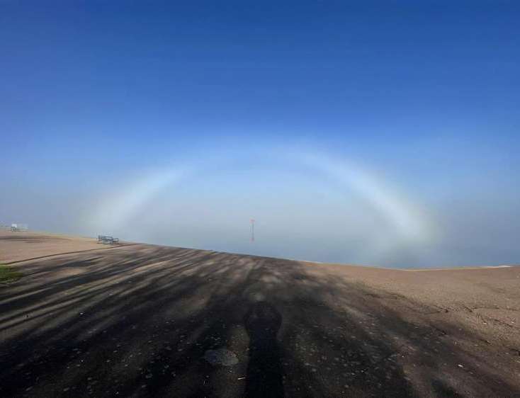 The fogbow or white rainbow was seen over Gillingham. Picture: Andy France