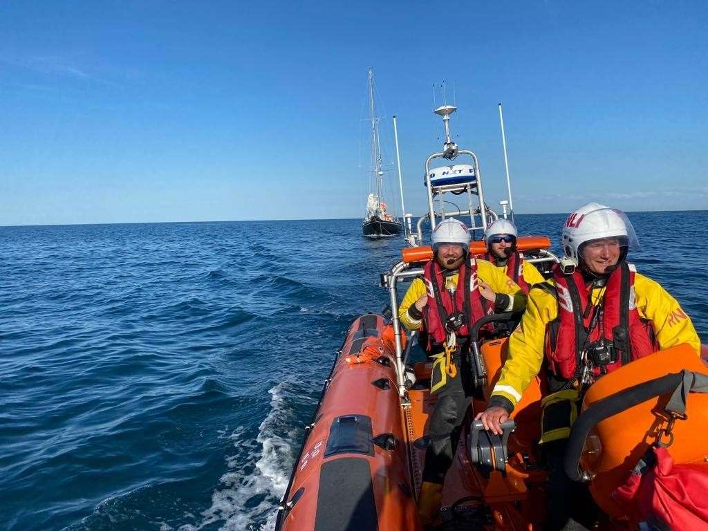 Crews from Walmer RNLI helped tow two yachts in difficulty. Picture: Walmer RNLI/Chris Winslade