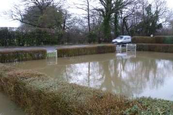 Dudley Mallett's garden in High Halden has flooded