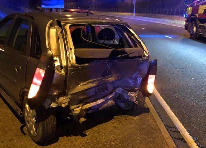 A broken down Vauxhall Corsa was struck in Gads Hill, Gillingham