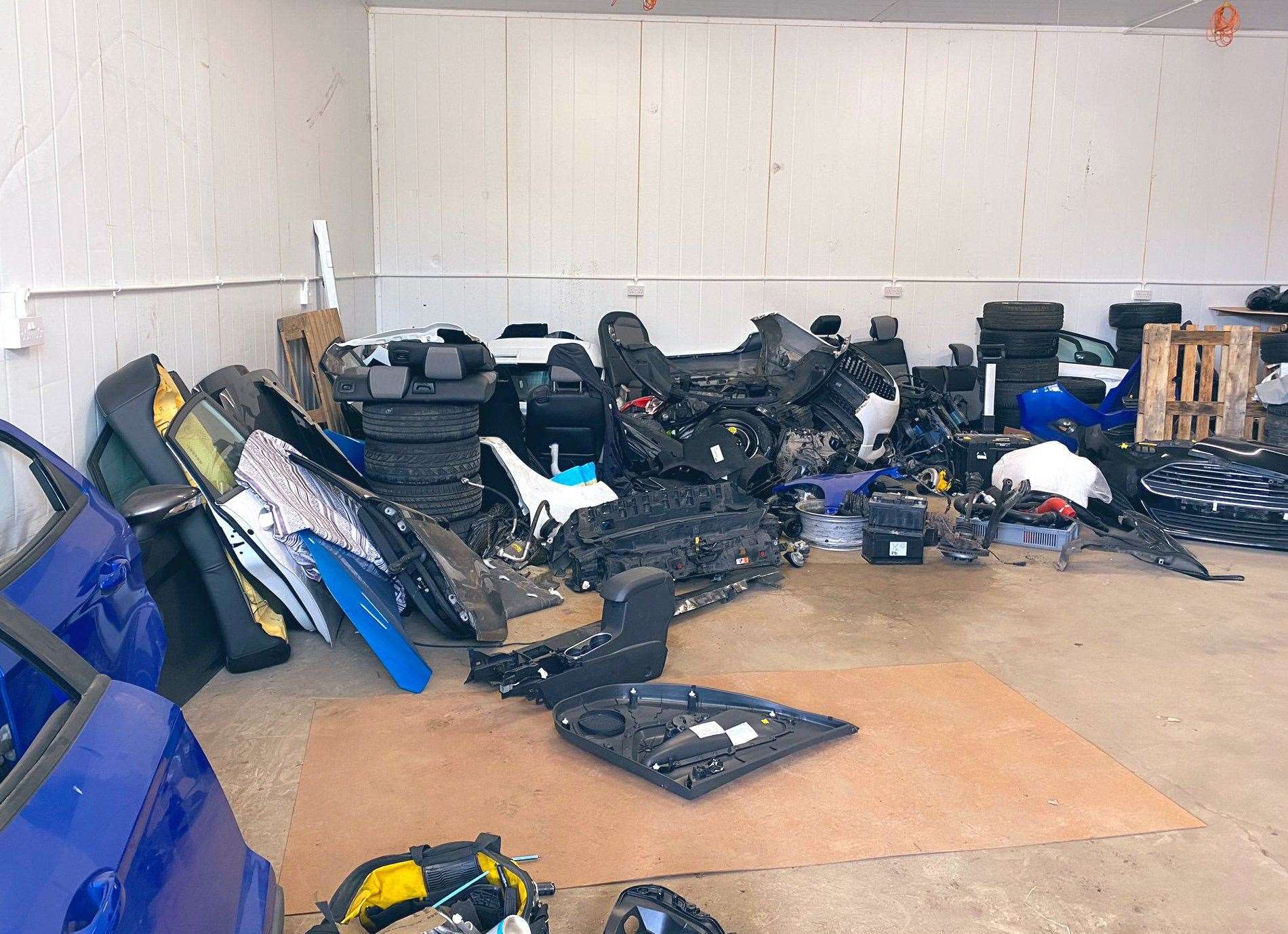 Police discovered two compounds in Teynham full of stolen car parts from across the southeast. Picture: Kent Police