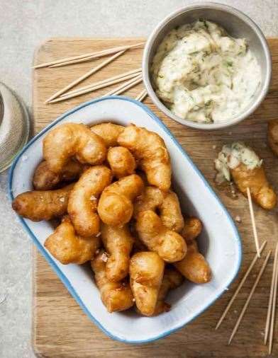 Beer battered scampi by the Hairy Bikers for National Fish and Chip Day