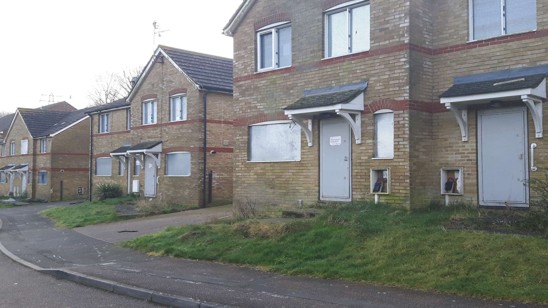 A general scene of the derelict houses at Randolph Road, Dover.