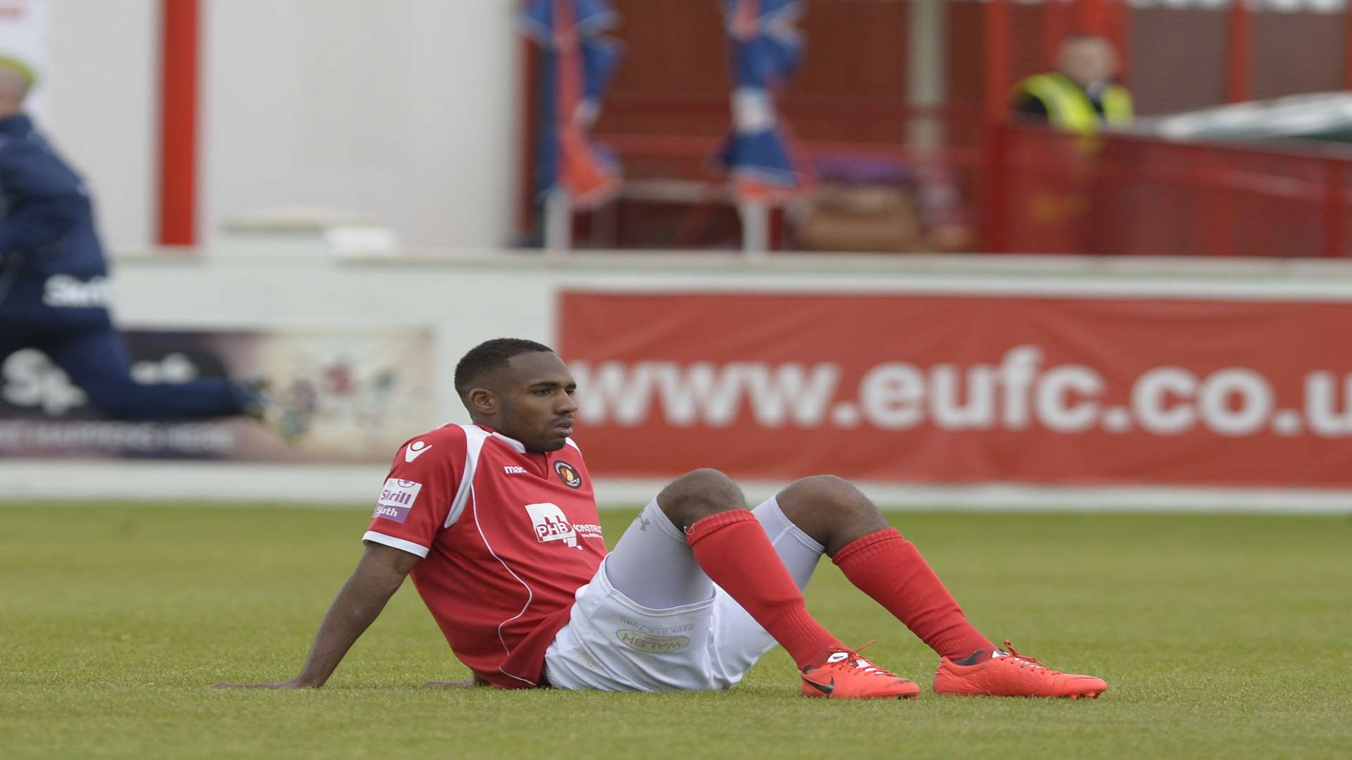 Ebbsfleet United defender Aiden Palmer will not play again this season Picture: Andy Payton