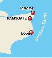 The Goodwin Sands stretch for 10 miles from Ramsgate to St Margaret’s Bay