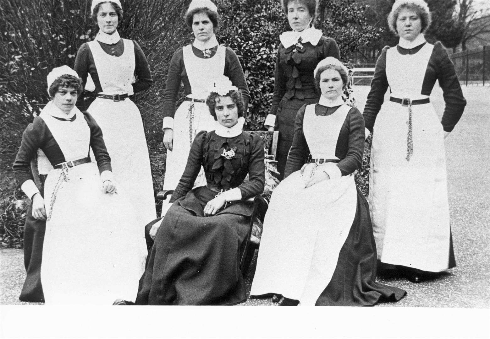 Nurses at the Oakwood Hospital when it was a psychiatric hospital. Picture undated