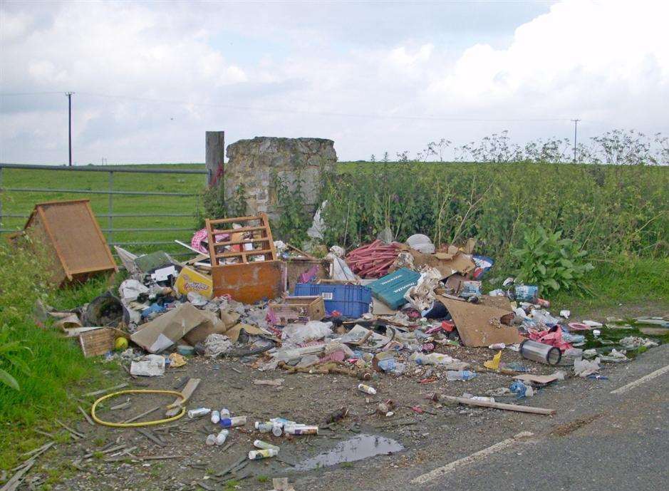 Rubbish fly-tipped off Old Ferry Road, Iwade