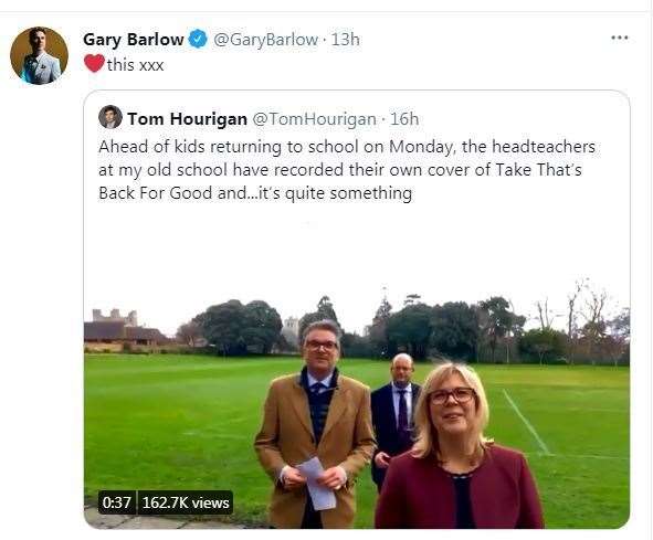 Gary Barlow's Tweet