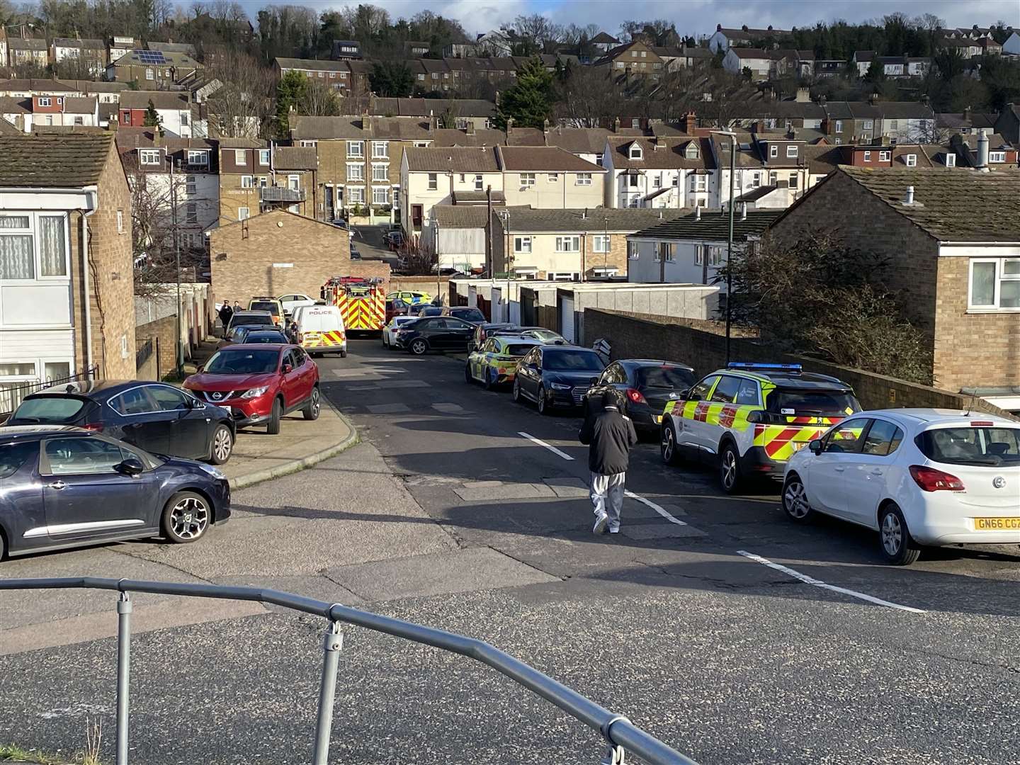 Emergency services have been seen in Henry Street, Chatham, this morning