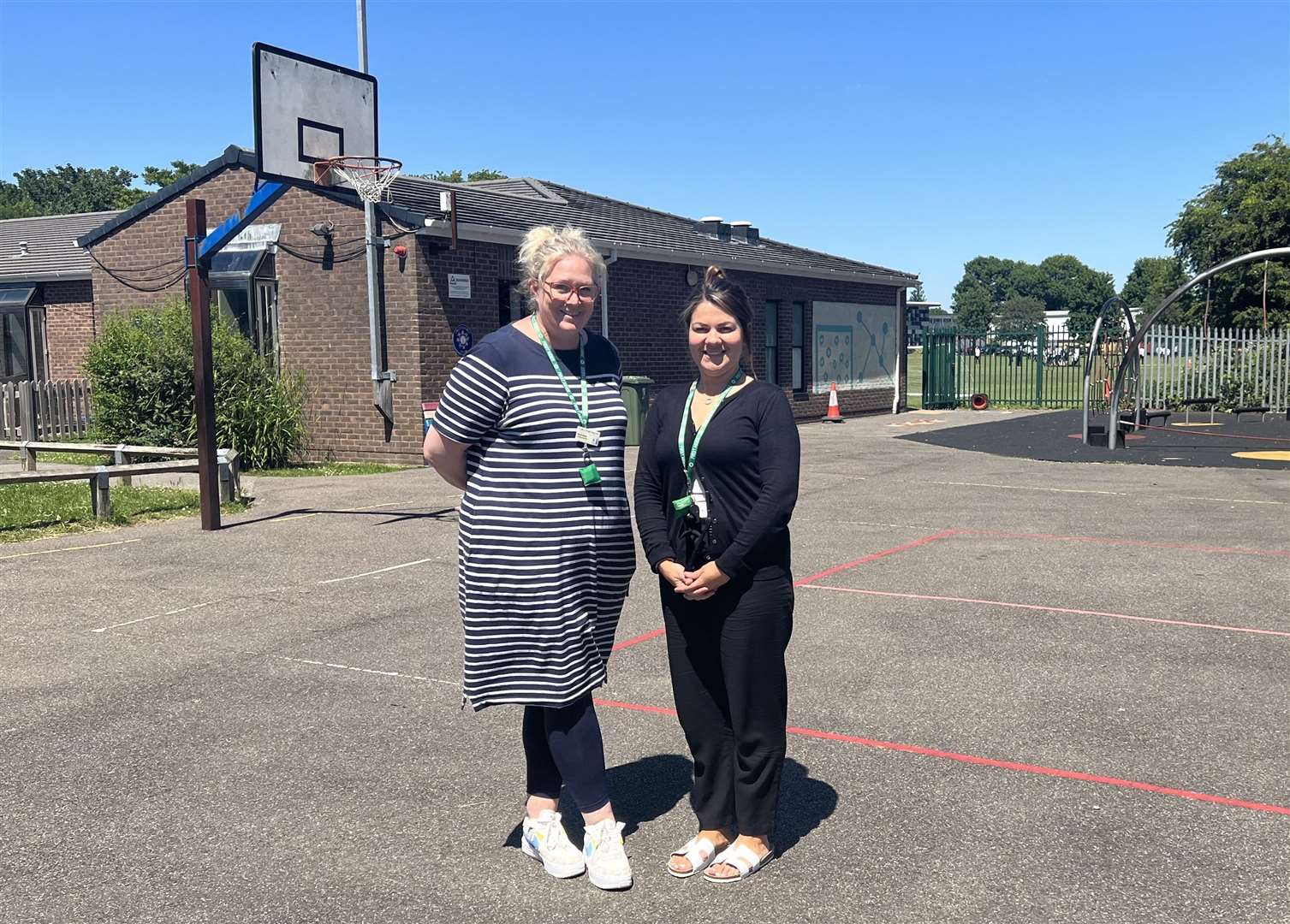 Becky Wood and Holly King saved a pupil's life during a lunchbreak St Mary of Charity Primary School in Faversham