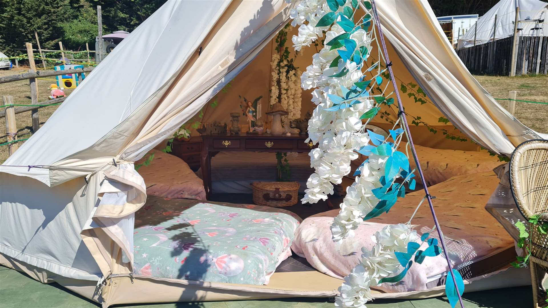 One of the glamping tents