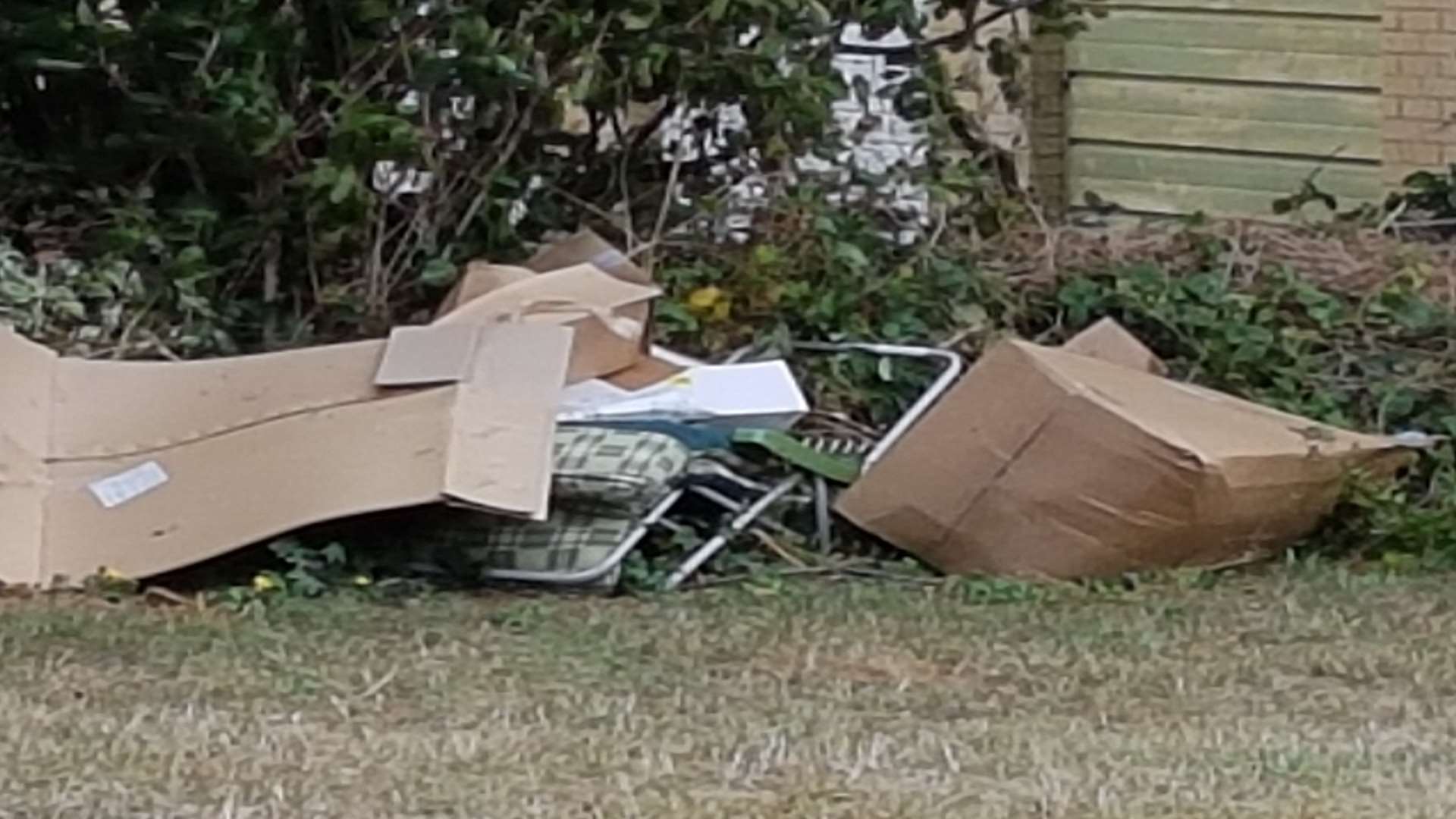 Piles of boxes left at the scene
