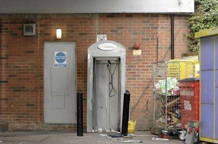 Thieves stole a cash machine in a ram raid at the Murco service station at Borstal Hill, Whitstable.