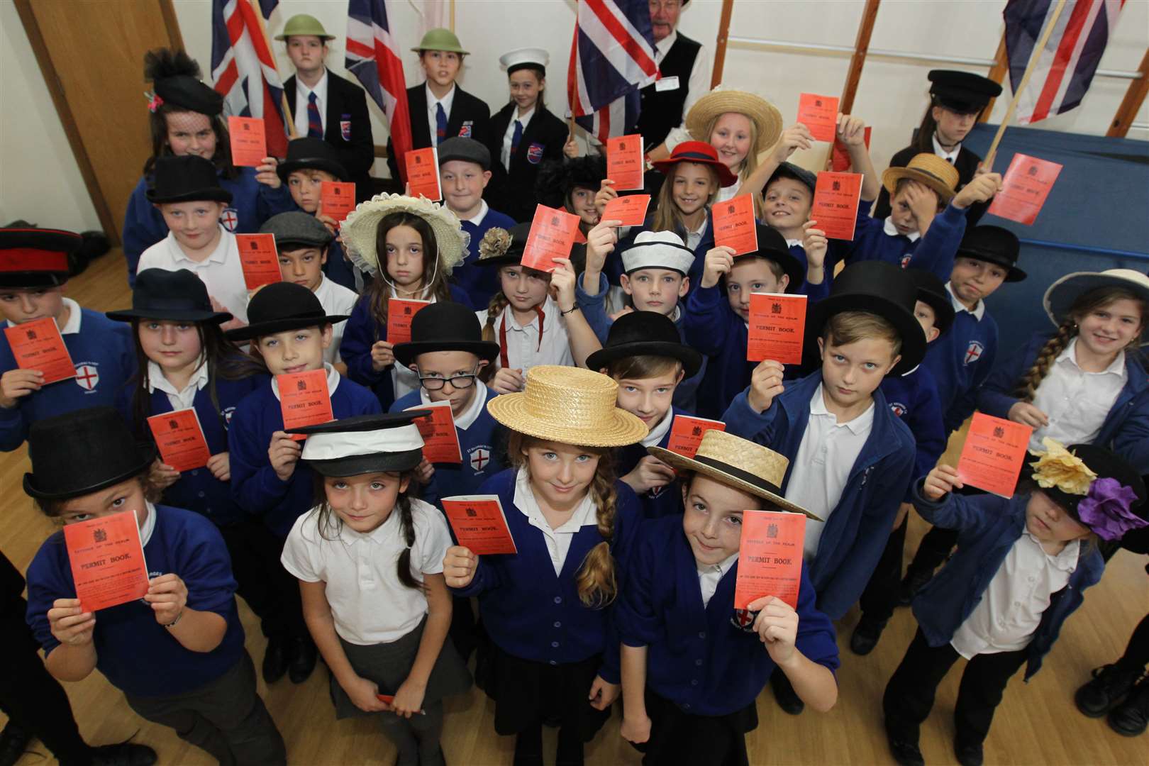 Youngsters dressed up in First World War garb during a workshop held by Big Fish Arts at St George's primary