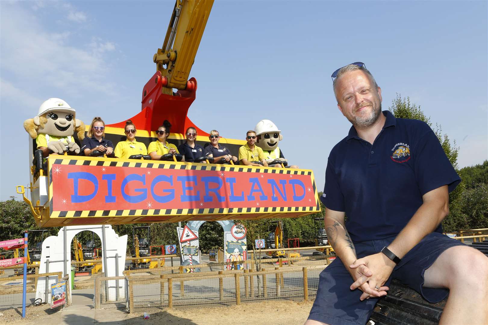 Diggerland's Steve Biggs and one of the rides. Picture: Andy Jones