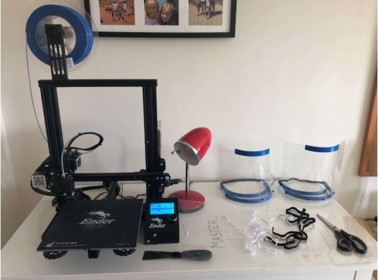 Esther House's 3D printer which enabled her to make visors for essential workers