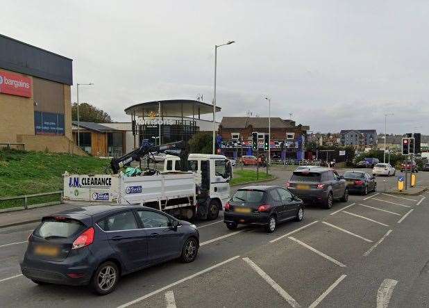 The mum was stopped at traffic lights in Eurolink Way, Sittingbourne. Picture: Google Maps