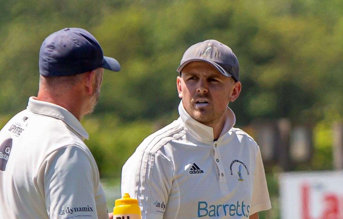 St Lawrence & Highland Court captain Matt Hammond – hit a welcome unbeaten half-century in their home win over Minster on Saturday. Picture: Phillipa Hilton